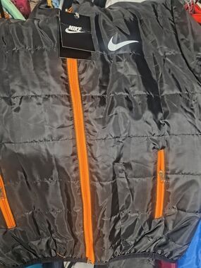 Black & Orange Nike  Quilted Puffer Jacket